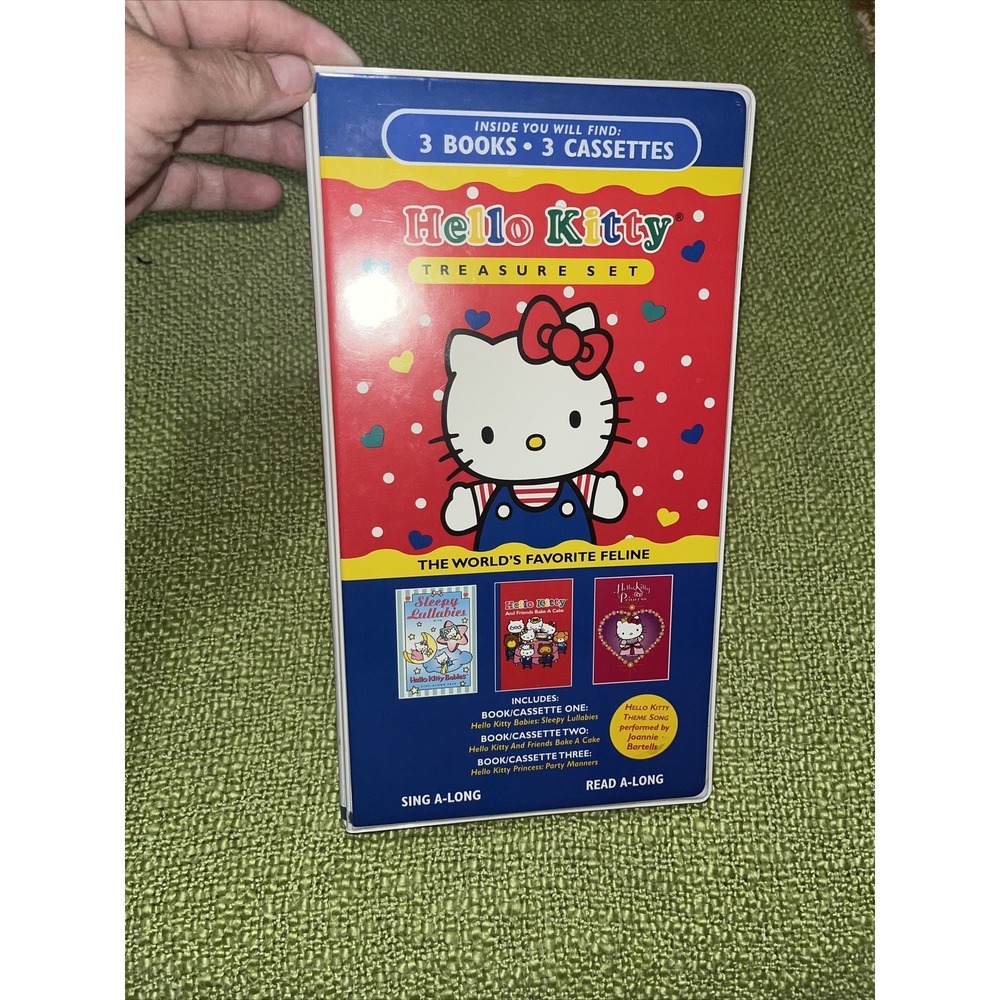 Hello Kitty Treasure Set Read And Sing Along , 3 Books ,3 Cassettes Vtg Sanrio